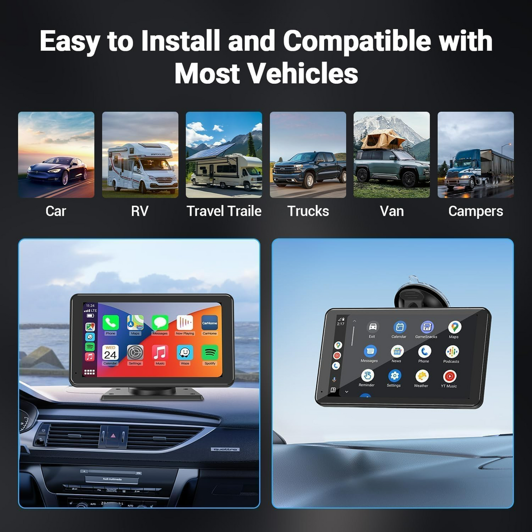 Wireless Car Stereo Apple Carplay AirPlay & Android Auto with Backup Camera
