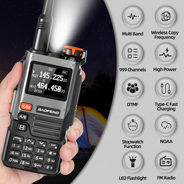 Baofeng BF-K61 Air Band Radio VHF UHF NOAA Wireless Copy Frequency Walkie Talkie