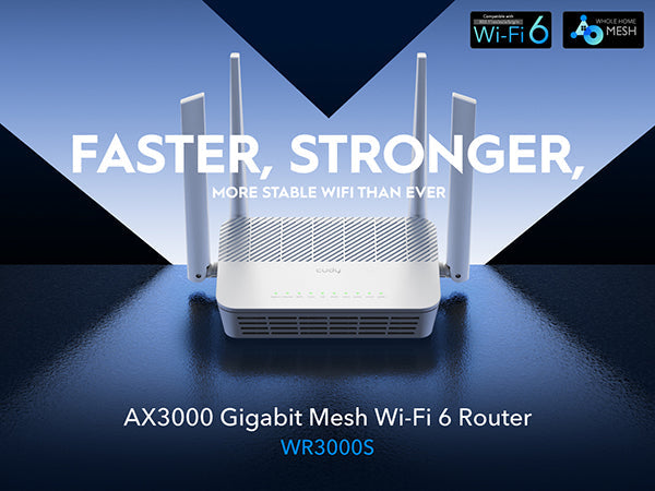 Cudy AX3000 Dual Band WiFi 6 Mesh Router | WR3000S