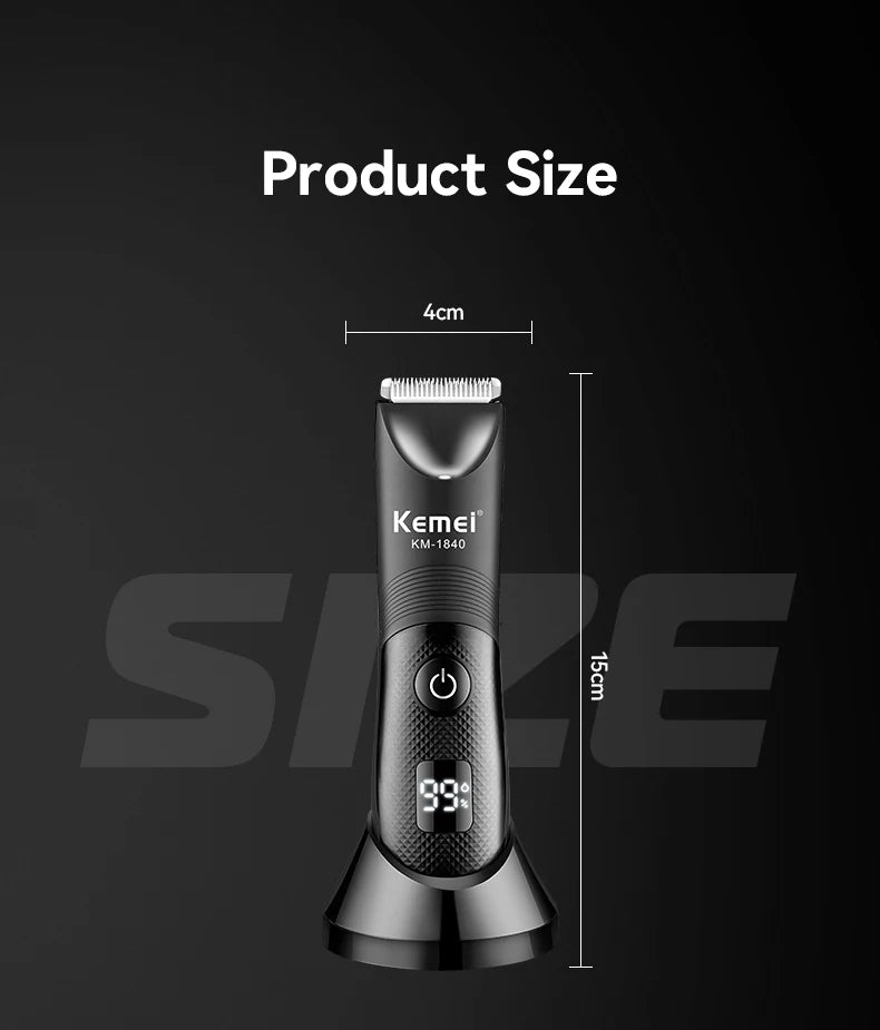 Waterproof Body Groomer With Skin Friendly Blades Kemei Hair Trimmer KM-184