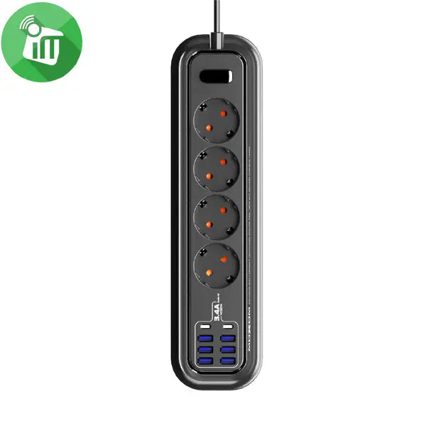 Moxom MX-ST05 power strip with 4 sockets & 8 USB ports(6x USB, 2x USB Type C)