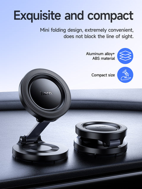 HOCO H61 Foldable Ring Magnetic Smartphone Cell Phone Car Holder Dashboard Mount Suction Cup Stand