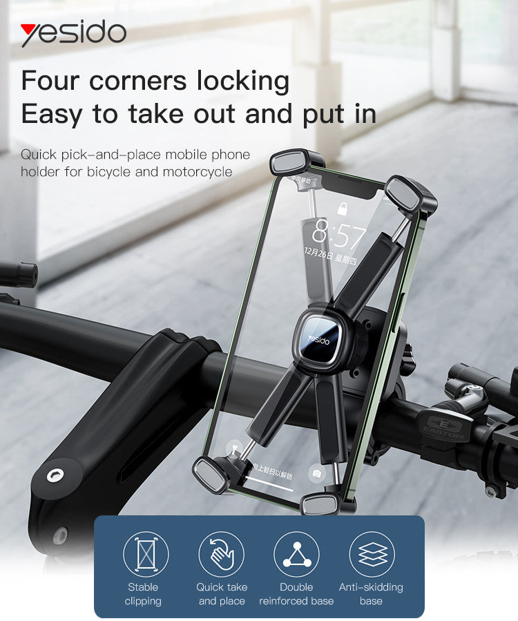 Adjustable Phone Holder | Universal Motorcycle Bicycle Handlebar Mount Clip GPS Phone Holder C191