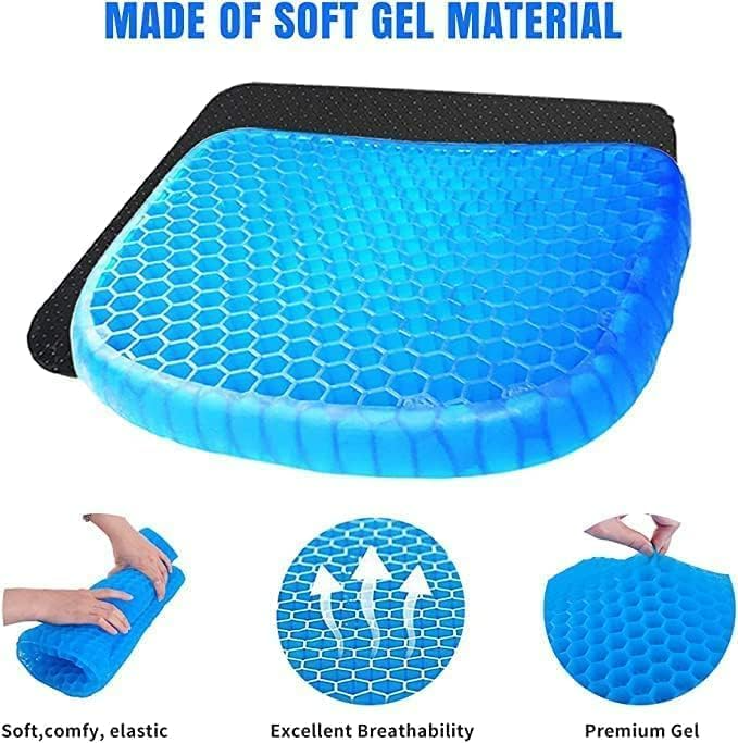 Silicone Gel Honeycomb Cushion pillow with Non-Slip Cover â Soft, Breathable Support for Home, Office, Car & Wheelchair