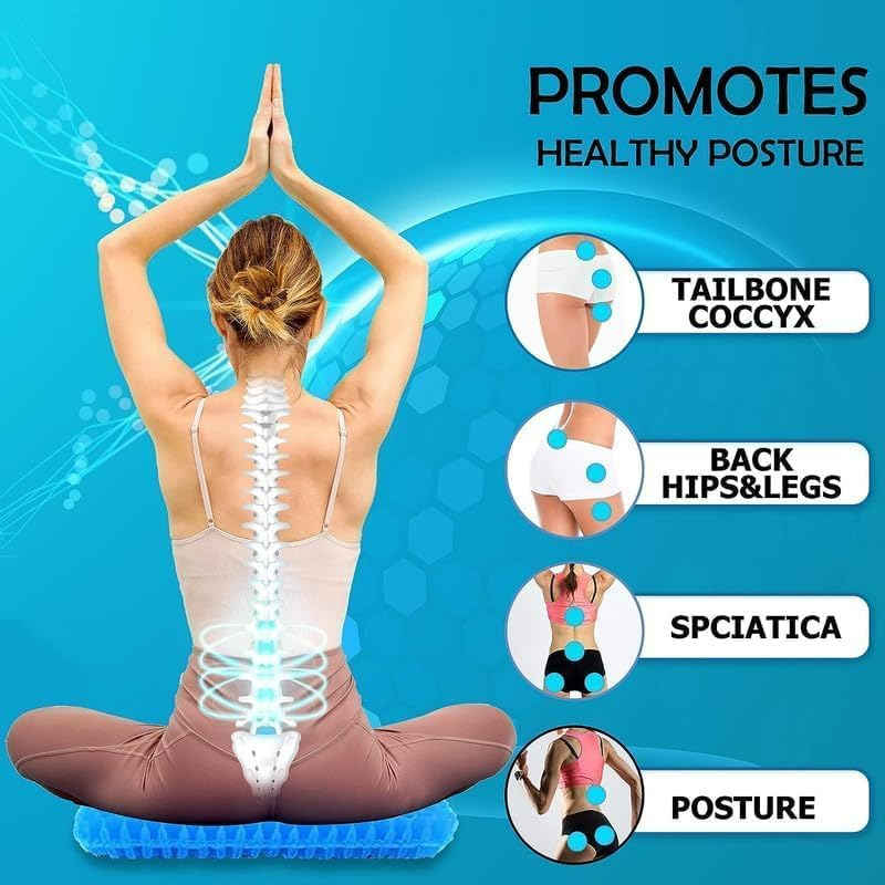 Silicone Gel Honeycomb Cushion pillow with Non-Slip Cover â Soft, Breathable Support for Home, Office, Car & Wheelchair