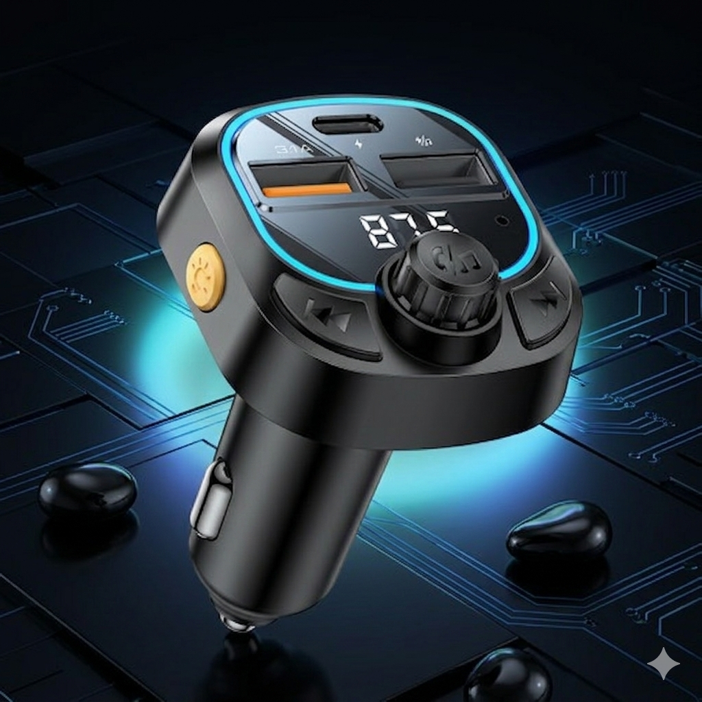 Yesido Y70 BT5.3 Support Charging 3 Devices l BT & FM Transmittor Car Charger