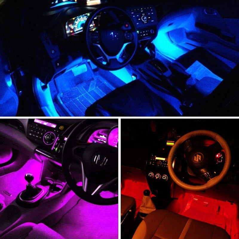 Car Rgb 4 Pcs Waterproof Led Light Strip Bluetooth Control