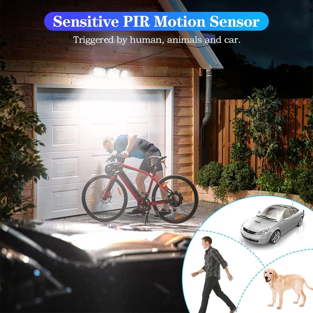 Solar Motion Sensor Outdoor Lights, 360° Rotatable, IP65 Waterproof Security Light