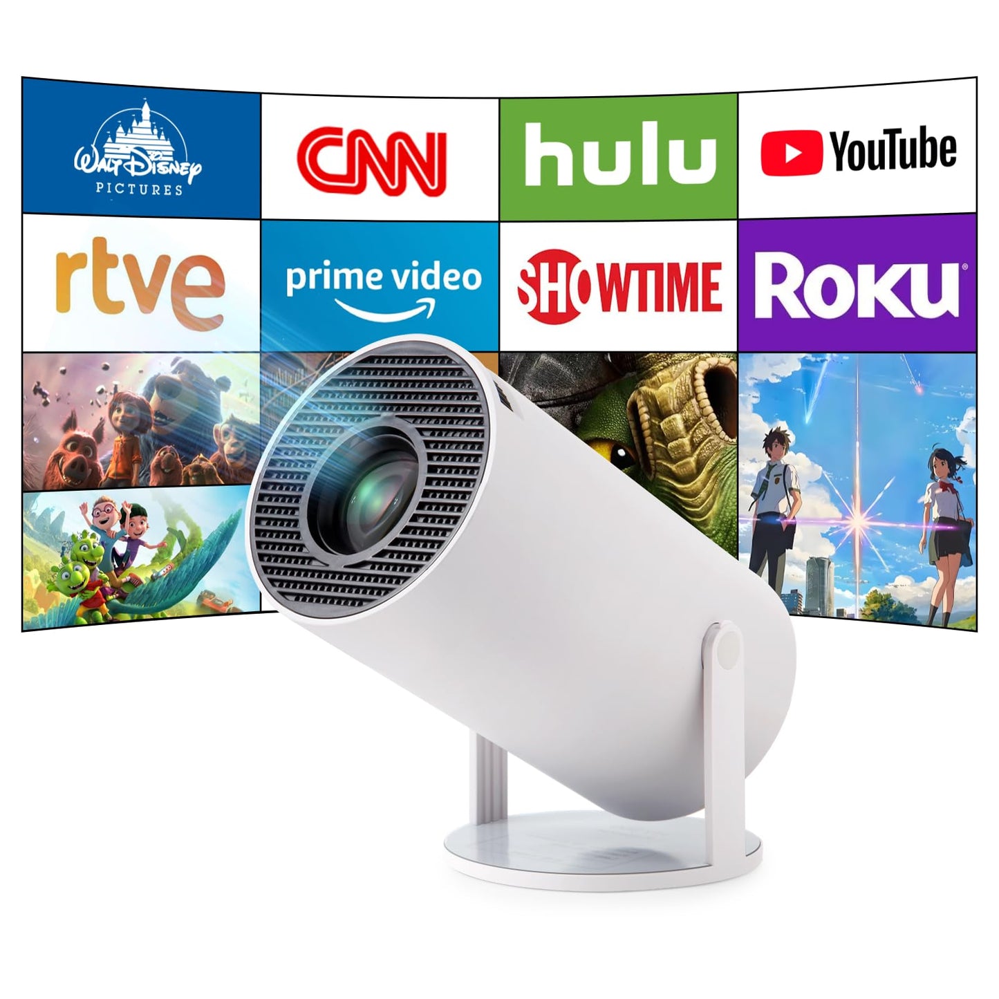 4K Mini Projector HY300: Full HD Home Theater, 4K Android Smart Bluetooth WiFi TV Projector