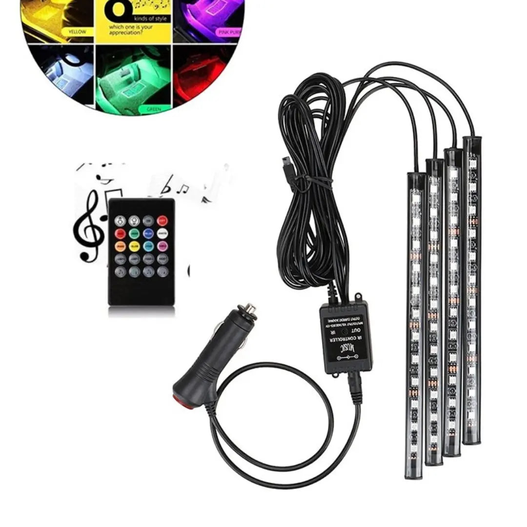 Car Rgb 4 Pcs Waterproof Led Light Strip Bluetooth Control