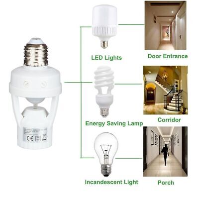 Infrared PIR Motion Sensor E27 LED Light Lamp Bulb Holder Socket Switch 110/220V