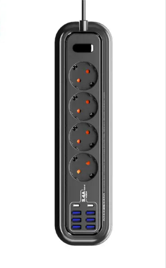 Moxom MX-ST05 power strip with 4 sockets & 8 USB ports(6x USB, 2x USB Type C)