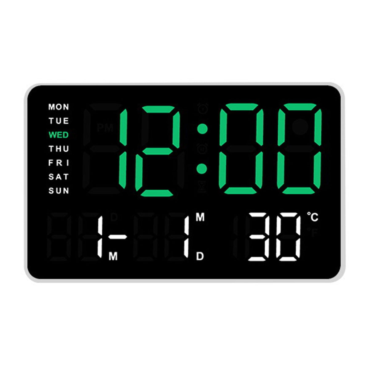10.5in LED Clock with Temperature, Humidity, Date, and Month Display and Color Customizating Modern Multifunctional Electronic Clock
