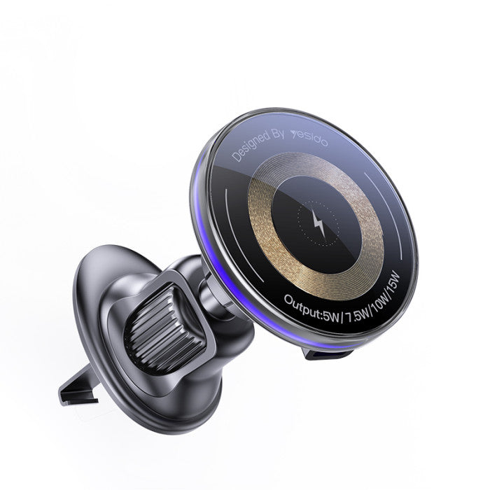 Yesido C308 Low Temperature 15W MAX Flowing Light Magnetic Suction Wireless Fast Charging Phone Holder