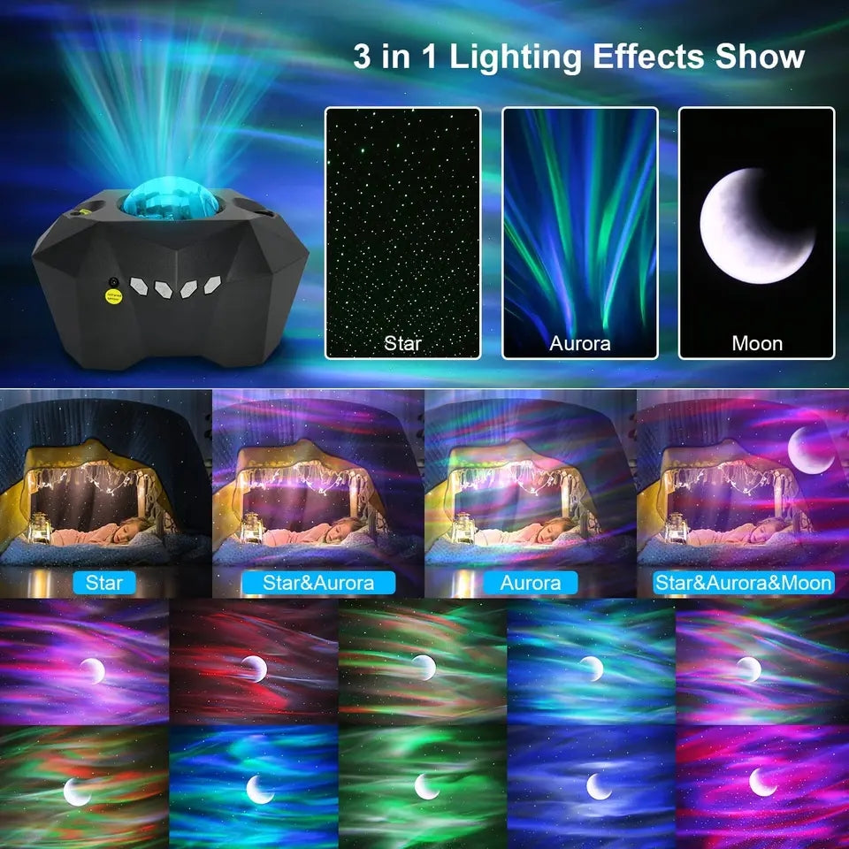 Aurora Lights Star Projector, Galaxy Projector with Remote Control