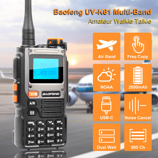 Baofeng BF-K61 Air Band Radio VHF UHF NOAA Wireless Copy Frequency Walkie Talkie