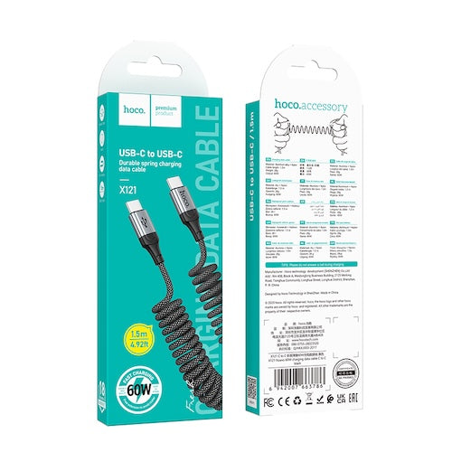 Hoco X121 Cable Type-C to Type-C PD 60W fast charge 1.5M