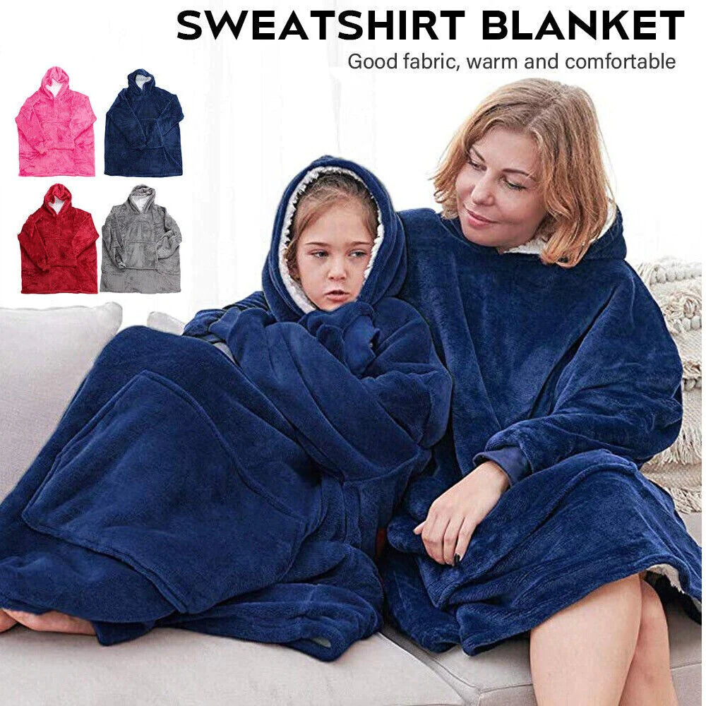 Plush Blanket Hoodie, Huggle Hoodie, Free Size Fits All