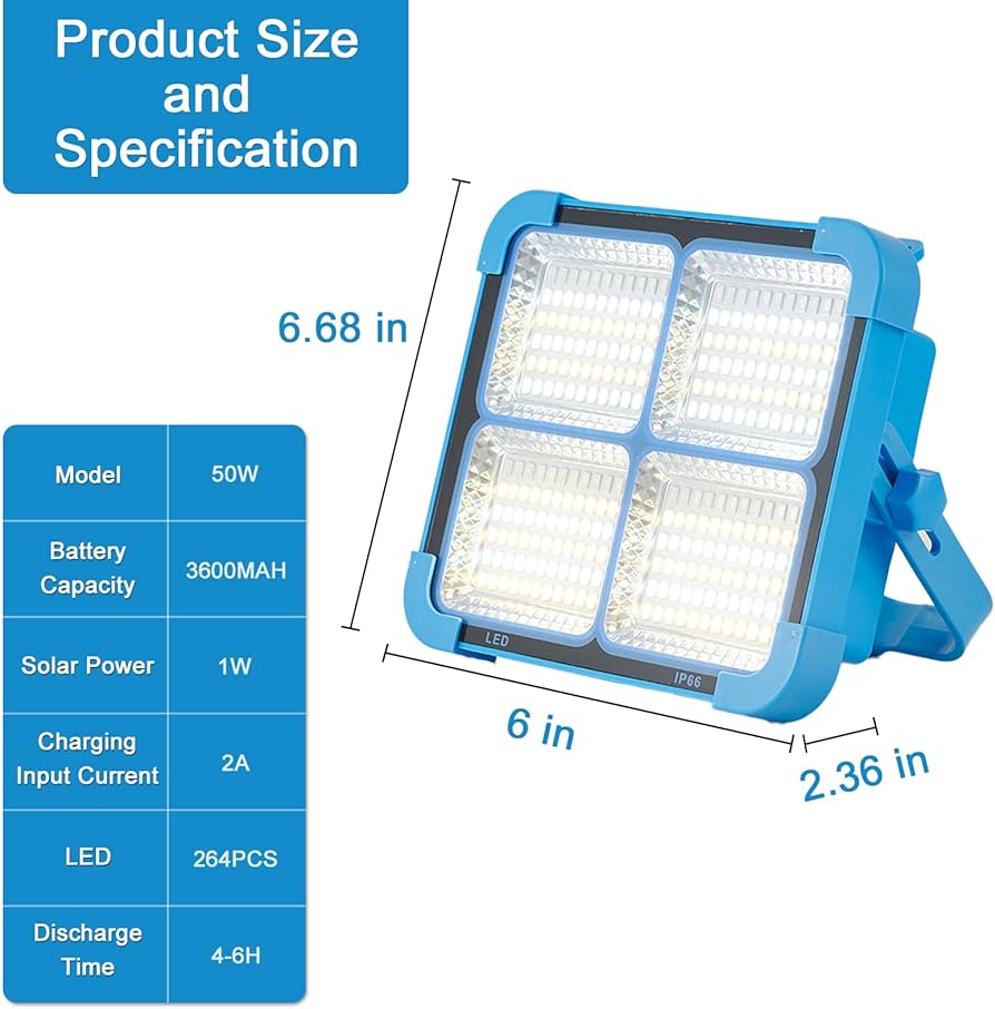 500 Watt Solar Charging Light