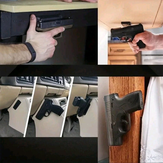 1pc Gun Magnet | Gun Holder | Rubber Coated Magnetic Concealment Mount For Pistols, Rifles And Shotguns For Men And Women | Hidden Storage For Vehicle, Truck, Car, Bedside Or Home