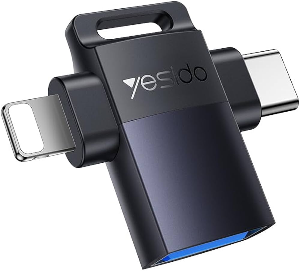 Yesido GS35 OTG Adapter – 2-in-1 Type-C & Lightning to USB 3.0 Converter