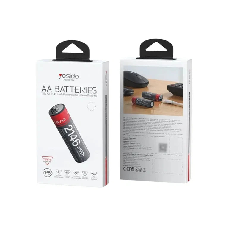 Yesido YP88 Rechargeable AA Batteries - 4 Pack