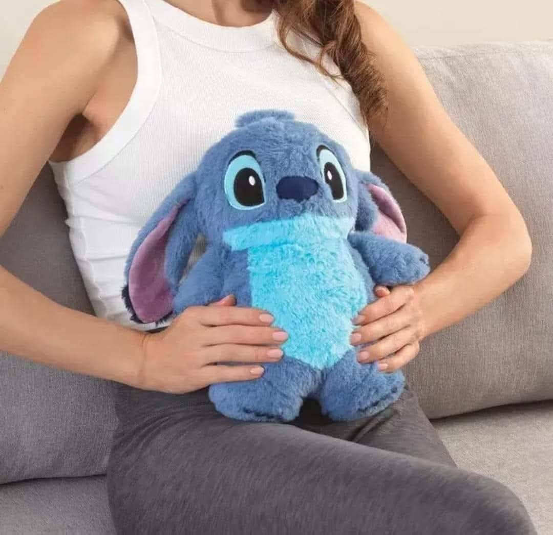 Stich Angel Hot Water Bag Cartoon Character Fillable Hot Water Bottle for Winter Plushies