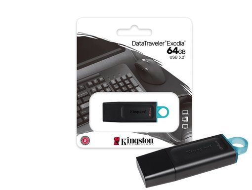 Kingston 64GB DataTraveler Exodia Type-A Flash Drive USB 3.2, Gen1