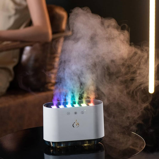 Humidifier for Large Room - Ultrasonic Dynamic Pickup Humidifier with Colorful Lights, Household Large Capacity Air Humidifier for Home Office (White)